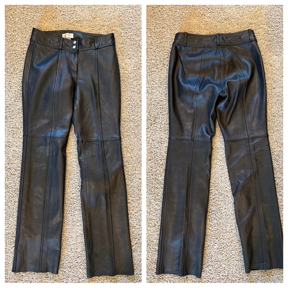 Vintage Hugo Buscati Collection Leather Pants Black Size 10